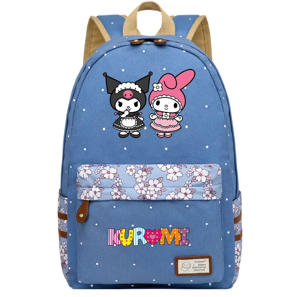 New Kuromi My Melody Boy Girl Kids School Book Bags Women Bagpack Teenagers Schoolbags Canvas Travel Laptop Backpack
