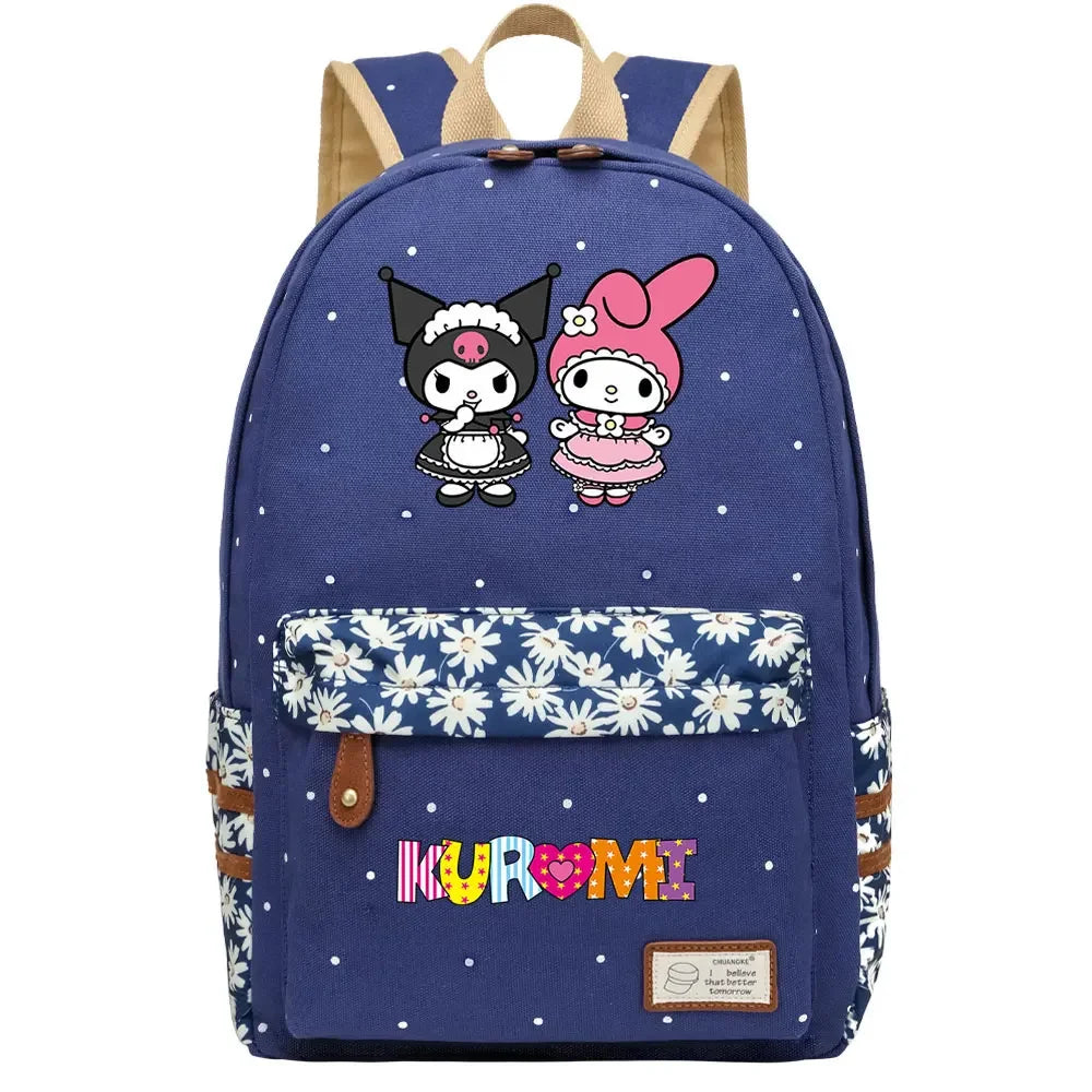 New Kuromi My Melody Boy Girl Kids School Book Bags Women Bagpack Teenagers Schoolbags Canvas Travel Laptop Backpack