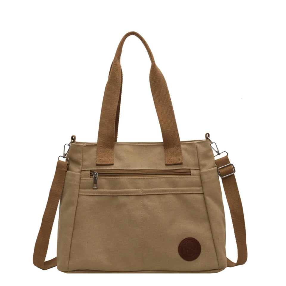 New Ladies Fashion Shoulder Bags For Women Tote Designer Canvas Handbag Zipper Travel Top-Handle Bag