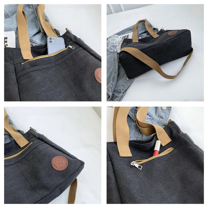 New Ladies Fashion Shoulder Bags For Women Tote Designer Canvas Handbag Zipper Travel Top-Handle Bag