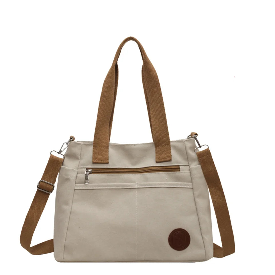 New Ladies Fashion Shoulder Bags For Women Tote Designer Canvas Handbag Zipper Travel Top-Handle Bag
