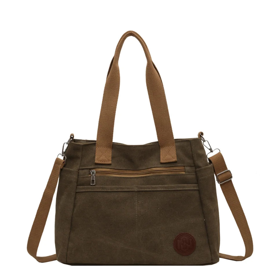 New Ladies Fashion Shoulder Bags For Women Tote Designer Canvas Handbag Zipper Travel Top-Handle Bag