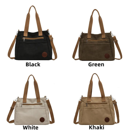 New Ladies Fashion Shoulder Bags For Women Tote Designer Canvas Handbag Zipper Travel Top-Handle Bag
