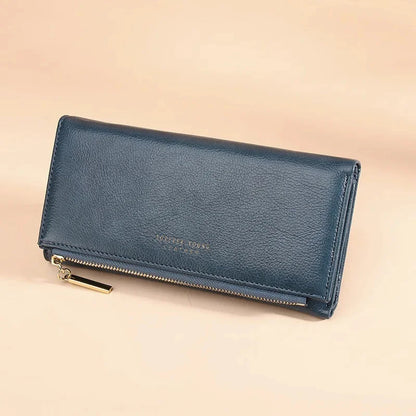 New Ladies PU Korean Version Long Clutch Small Fresh Tri-fold Wallet Fashion Zipper Buckle Coin Purse