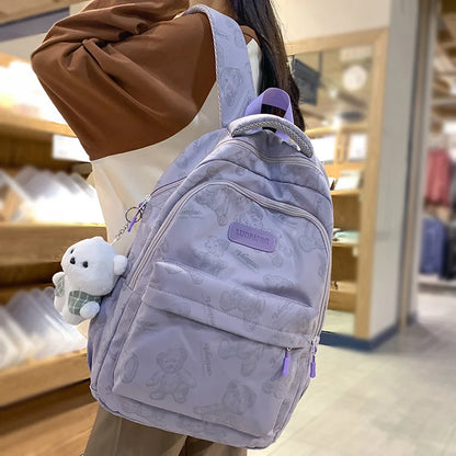 New Lady High Capacity Waterproof College Backpack Girl Printing Travel Book Cute Women School Bag Fashion Laptop Student Female