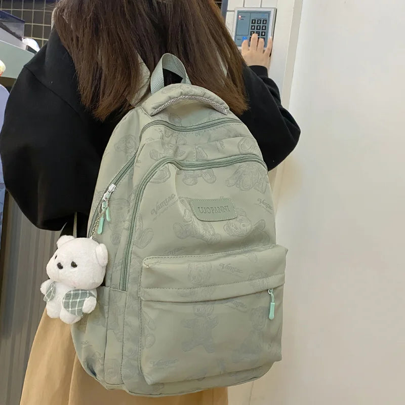 New Lady High Capacity Waterproof College Backpack Girl Printing Travel Book Cute Women School Bag Fashion Laptop Student Female