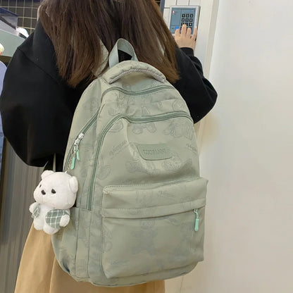 New Lady High Capacity Waterproof College Backpack Girl Printing Travel Book Cute Women School Bag Fashion Laptop Student Female