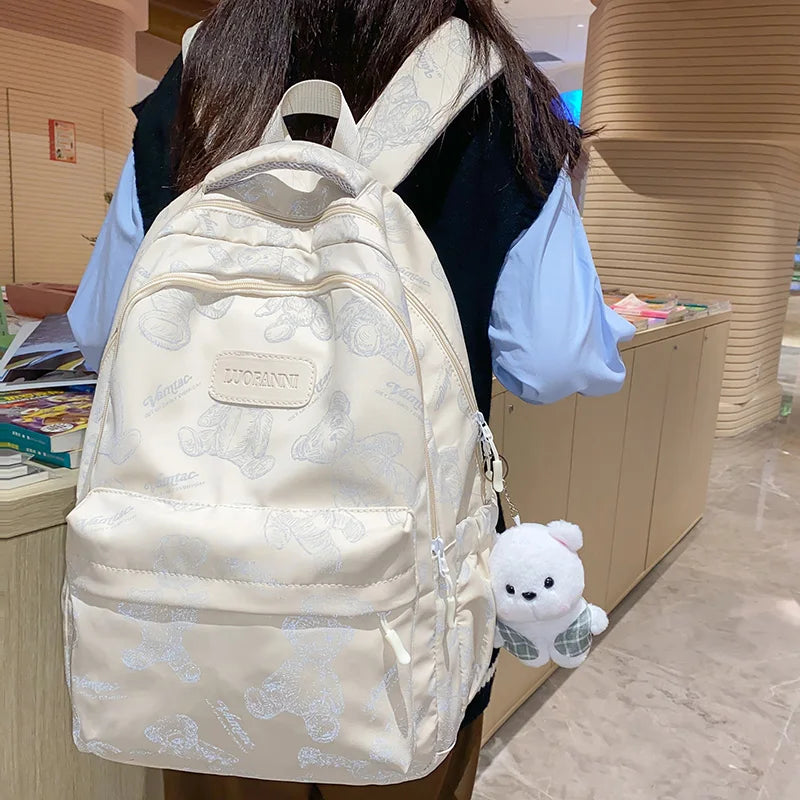 New Lady High Capacity Waterproof College Backpack Girl Printing Travel Book Cute Women School Bag Fashion Laptop Student Female