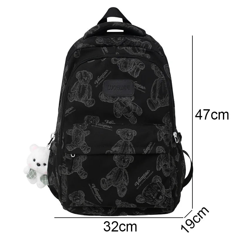 New Lady High Capacity Waterproof College Backpack Girl Printing Travel Book Cute Women School Bag Fashion Laptop Student Female