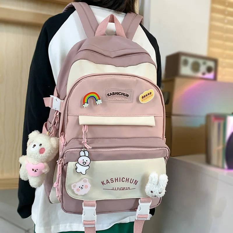 New Lady Kawaii Waterproof Backpack Fashion Laptop Women Book Bag Trendy Female College Backpack Girl Travel Harajuku School Bag