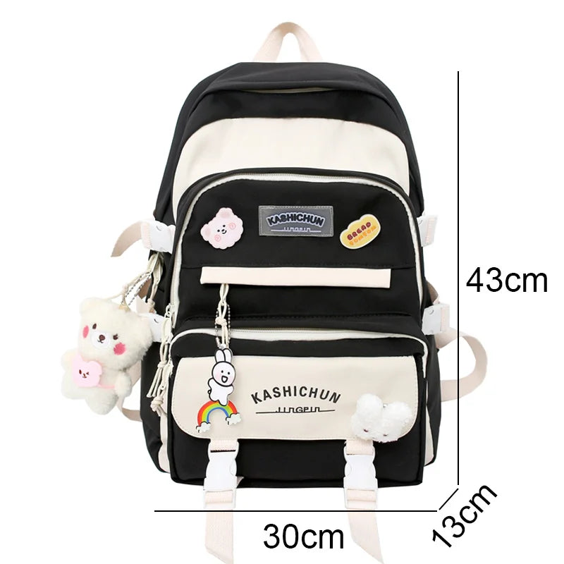 New Lady Kawaii Waterproof Backpack Fashion Laptop Women Book Bag Trendy Female College Backpack Girl Travel Harajuku School Bag