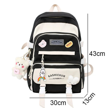 New Lady Kawaii Waterproof Backpack Fashion Laptop Women Book Bag Trendy Female College Backpack Girl Travel Harajuku School Bag