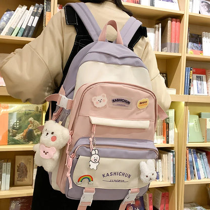 New Lady Kawaii Waterproof Backpack Fashion Laptop Women Book Bag Trendy Female College Backpack Girl Travel Harajuku School Bag