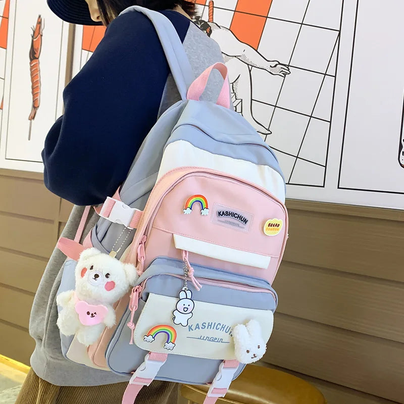 New Lady Kawaii Waterproof Backpack Fashion Laptop Women Book Bag Trendy Female College Backpack Girl Travel Harajuku School Bag