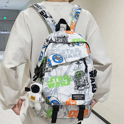 New Lady Male Printing Waterproof School Bag Women Graffiti College Backpack Men Travel Book Girl Boy Laptop Student Bag Fashion