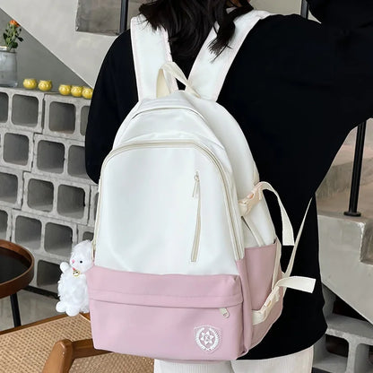 New Lady Purple Student Backpack Girl Travel School Bag Trendy Cool Female College Backpack Fashion Women Laptop Nylon Book Bags