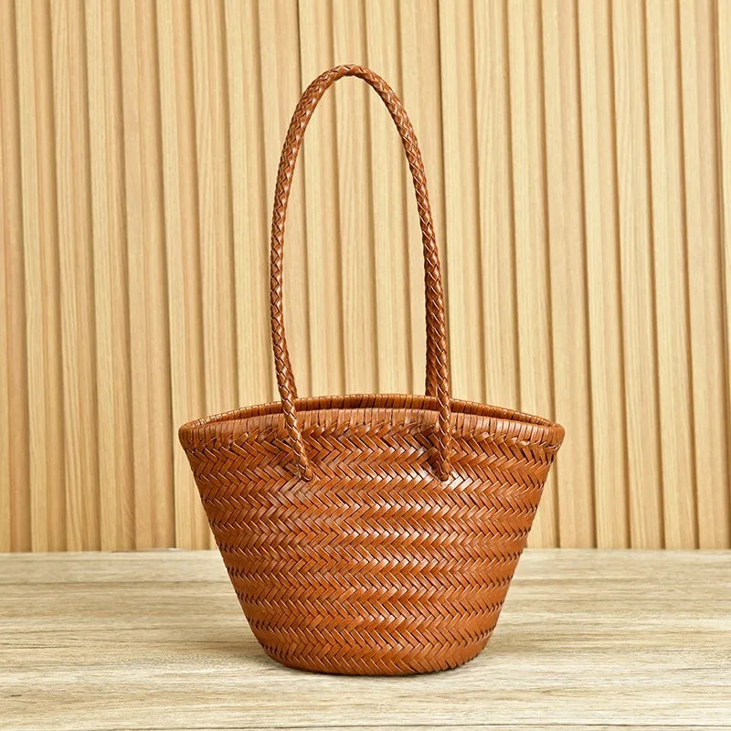 New Large Capacity Beach Shopping Bags Luxury Designer Rattan Woven Tote Shoulder Bag Handmade Straw Handbags Travel Purses