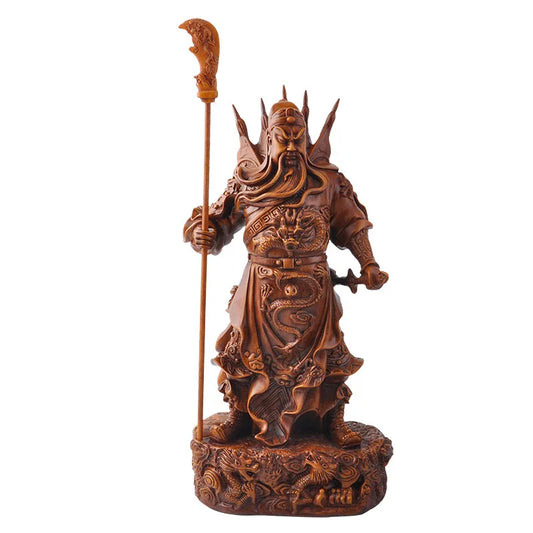 New Large God of Wealth Statue Resin Feng Shui Guan Gong Figure Guan Yu Sculpture Desk Living Room Office Home Decor Accessories