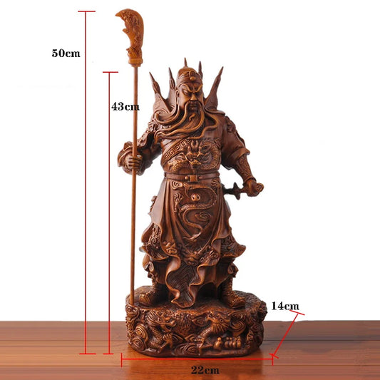 New Large God of Wealth Statue Resin Feng Shui Guan Gong Figure Guan Yu Sculpture Desk Living Room Office Home Decor Accessories
