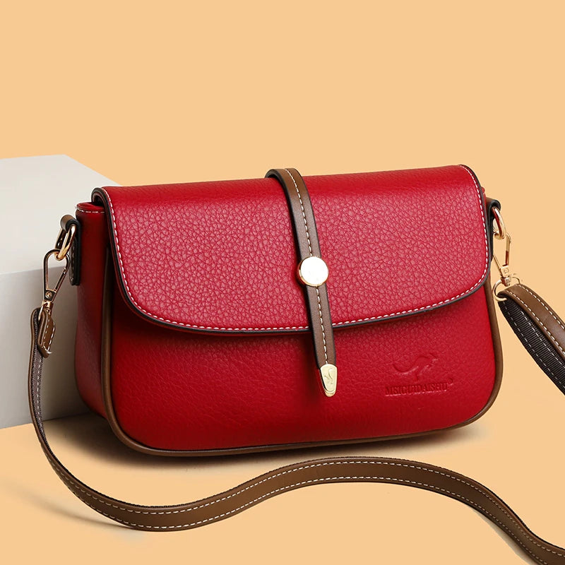 New Leather Casual Tote Bags for Woman Purses Brand Shoulder Bags Ladies Luxury Designer Handbag Large Capacity Messenger Bag