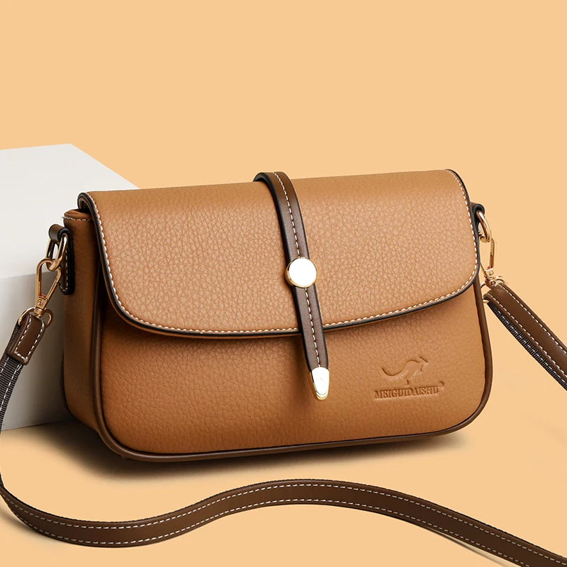 New Leather Casual Tote Bags for Woman Purses Brand Shoulder Bags Ladies Luxury Designer Handbag Large Capacity Messenger Bag