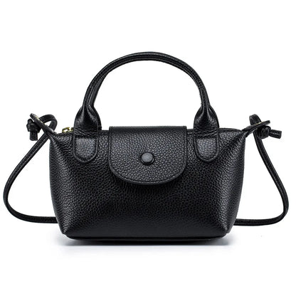 New Leather Cross-body Handbag Mini Head Layer Cowhide Trend One-shoulder Women's Fashion Small Square Hand Carry Bag