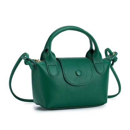 New Leather Cross-body Handbag Mini Head Layer Cowhide Trend One-shoulder Women's Fashion Small Square Hand Carry Bag