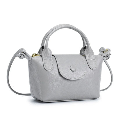 New Leather Cross-body Handbag Mini Head Layer Cowhide Trend One-shoulder Women's Fashion Small Square Hand Carry Bag
