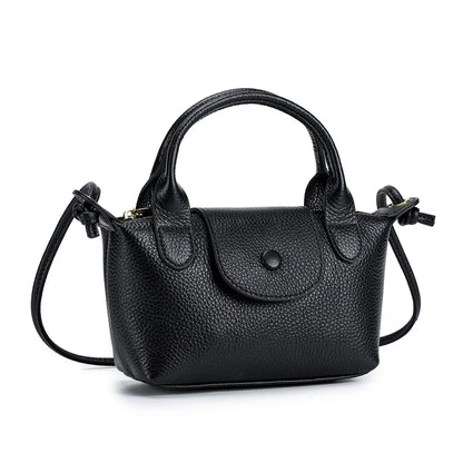 New Leather Cross-body Handbag Mini Head Layer Cowhide Trend One-shoulder Women's Fashion Small Square Hand Carry Bag