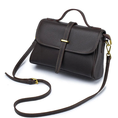 New Leather Handbag Lady Messenger Large Volume Retro Single Shoulder Versatile Diagonal Cross Bag Niche Design