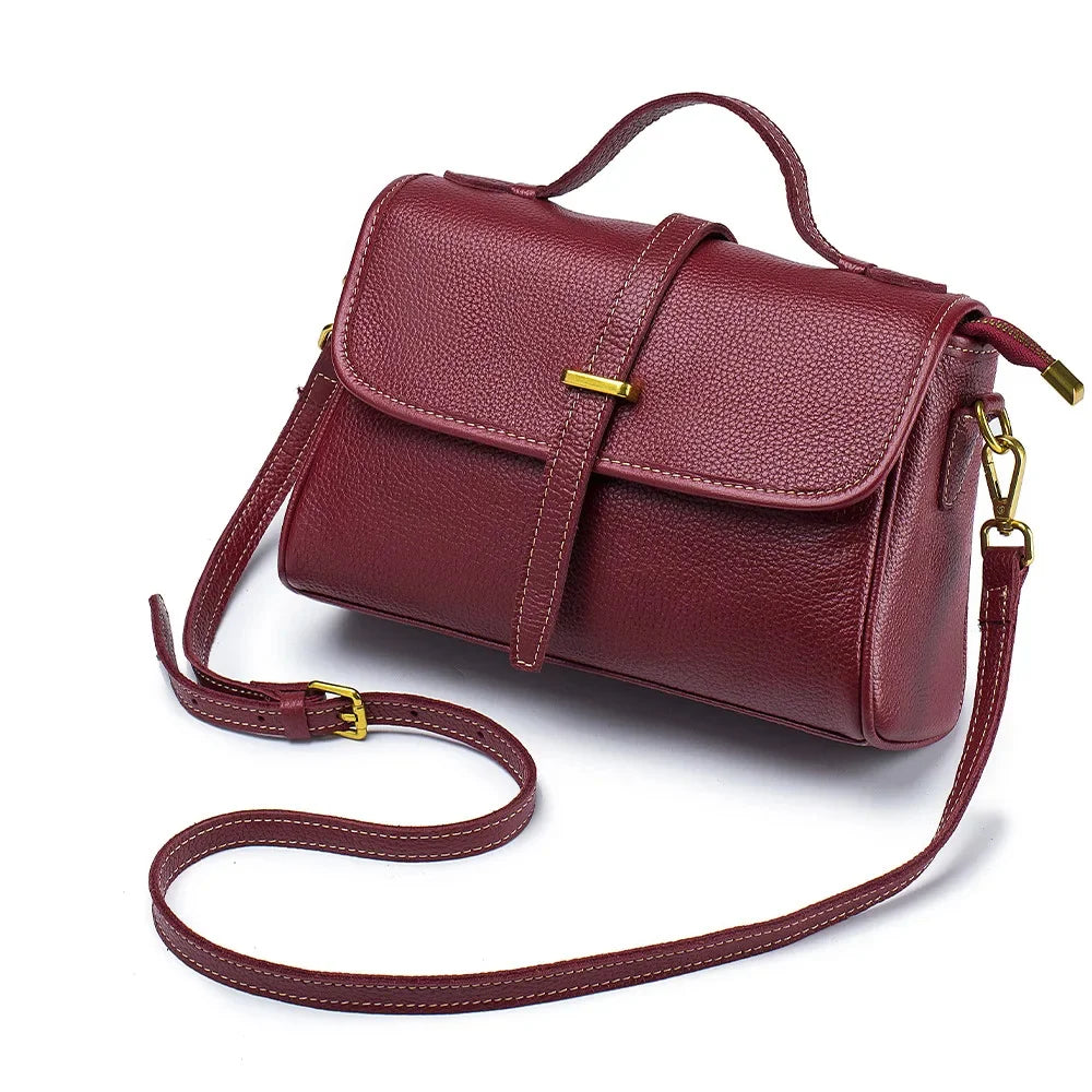 New Leather Handbag Lady Messenger Large Volume Retro Single Shoulder Versatile Diagonal Cross Bag Niche Design