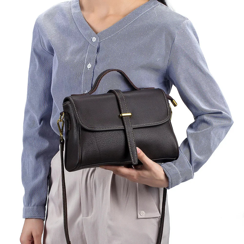New Leather Handbag Lady Messenger Large Volume Retro Single Shoulder Versatile Diagonal Cross Bag Niche Design