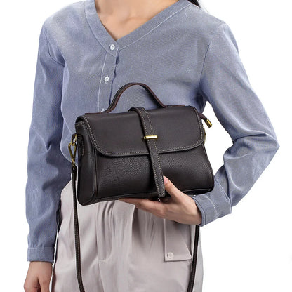 New Leather Handbag Lady Messenger Large Volume Retro Single Shoulder Versatile Diagonal Cross Bag Niche Design