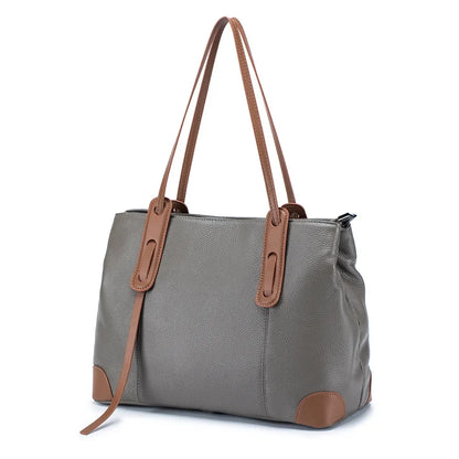 New Leather Handbag Large Capacity Tote Commuting Fashion Female Omnibus Single Shoulder Bag Tide