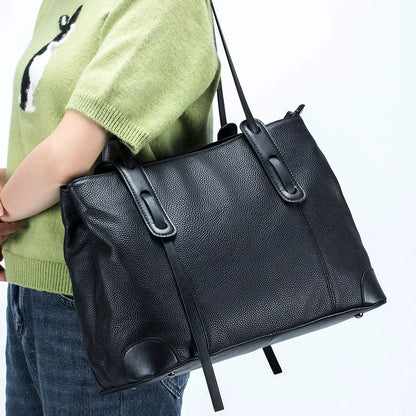 New Leather Handbag Large Capacity Tote Commuting Fashion Female Omnibus Single Shoulder Bag Tide