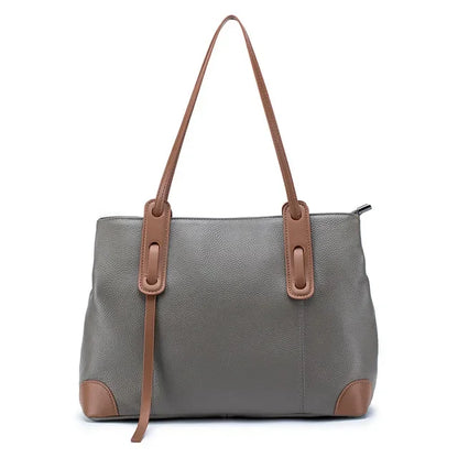 New Leather Handbag Large Capacity Tote Commuting Fashion Female Omnibus Single Shoulder Bag Tide
