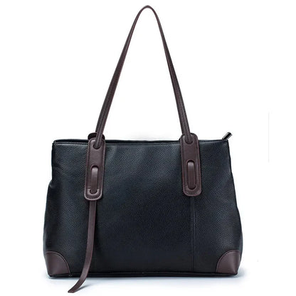 New Leather Handbag Large Capacity Tote Commuting Fashion Female Omnibus Single Shoulder Bag Tide
