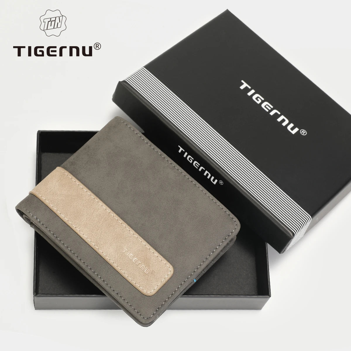 New Leather Multiple Pockets Short Wallet For Men's Gift Thin Small Purse For Men With Gift Box Packaging Casual Card Holder