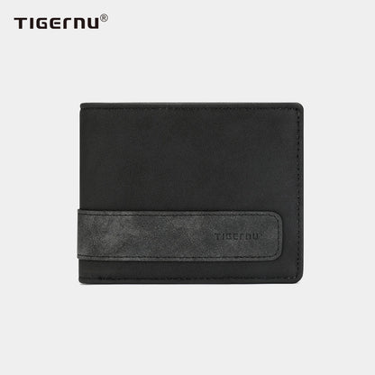 New Leather Multiple Pockets Short Wallet For Men's Gift Thin Small Purse For Men With Gift Box Packaging Casual Card Holder