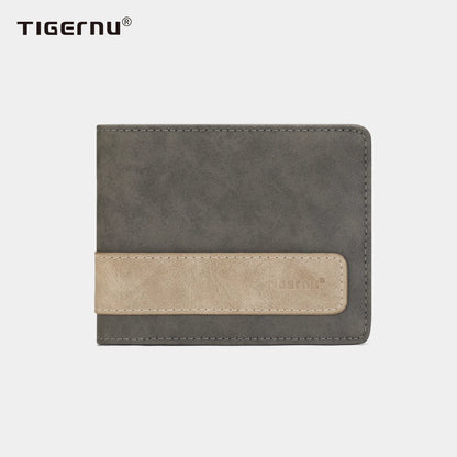 New Leather Multiple Pockets Short Wallet For Men's Gift Thin Small Purse For Men With Gift Box Packaging Casual Card Holder