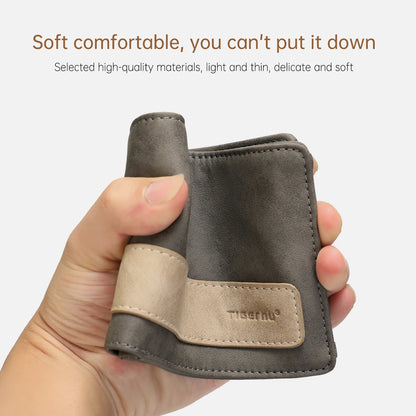 New Leather Multiple Pockets Short Wallet For Men's Gift Thin Small Purse For Men With Gift Box Packaging Casual Card Holder