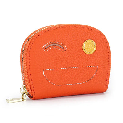 New Leather Women's Ultra-thin Contrast Color Zipper Card Holder Bag Multi-card Slot Creation Document Coin Purse