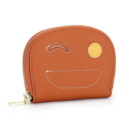 New Leather Women's Ultra-thin Contrast Color Zipper Card Holder Bag Multi-card Slot Creation Document Coin Purse