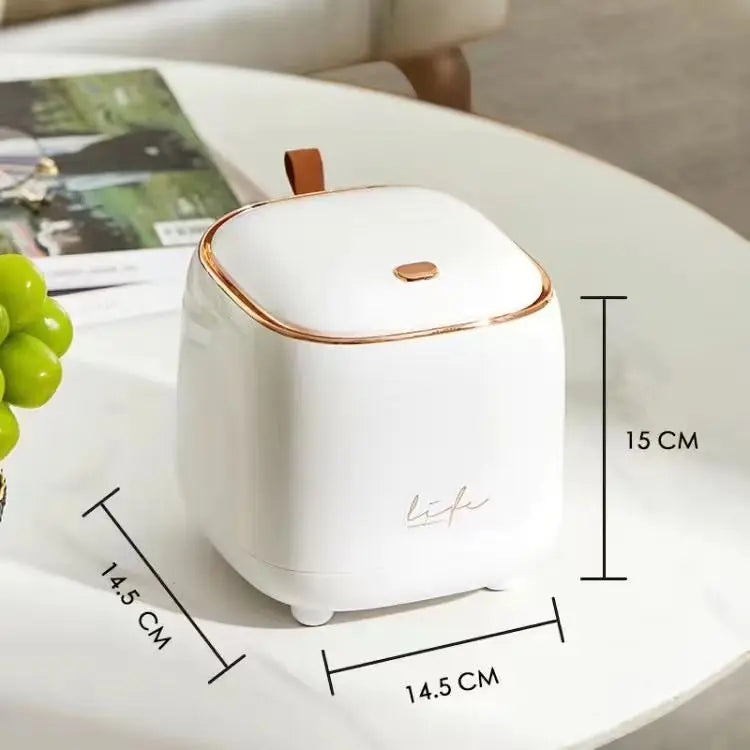 New Light Luxury Pressing Desktop Trash Can Double-layer Coffee Table Bomb Cover Small Storage Bucket
