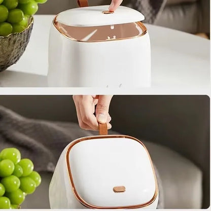 New Light Luxury Pressing Desktop Trash Can Double-layer Coffee Table Bomb Cover Small Storage Bucket