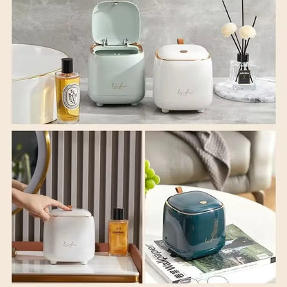 New Light Luxury Pressing Desktop Trash Can Double-layer Coffee Table Bomb Cover Small Storage Bucket