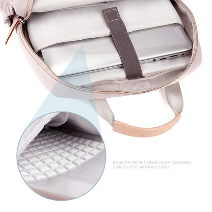 New Lightweight Simple Waterproof Large Capacity 14 15.6 Inch Laptop Backpack Female Travel Bag Backpacks Solid Color Bookbag