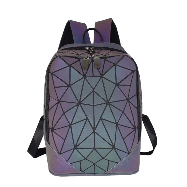 New Luminous bag Women Backpack 3 Pcs Set Laptop Backpacks Student School Bags Holographic Purse Geometric Bagpack Bag Mochila