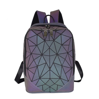 New Luminous bag Women Backpack 3 Pcs Set Laptop Backpacks Student School Bags Holographic Purse Geometric Bagpack Bag Mochila
