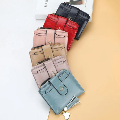 New Luxury Brand Casual Women's Wallet Short Tassel Girl Card ID Holder Ladies Purse Coin Money Bag carteras para mujer sac